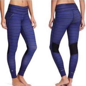 ATHLETA Purple Striped Relay Legging